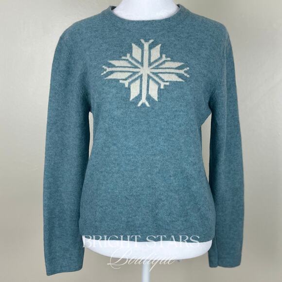 Rare Snowflake Wool Blend Sweater ASO Lorelai Gilmore Girls Blue Cream Knit - Picture 5 of 11